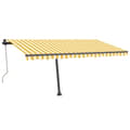 Pikkukuva 3 / 11: vidaXL Vapaasti seisova sisäänkelattava markiisi 450x350 cm keltavalk. -  Markiisit