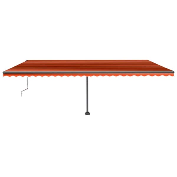 vidaXL Sisäänkelattava markiisi LED/tuulisens. 600x300cm oranssiruskea - Markiisit