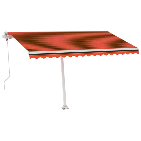 vidaXL Fristående markis automatisk 400x300cm orange/brun - Markiser