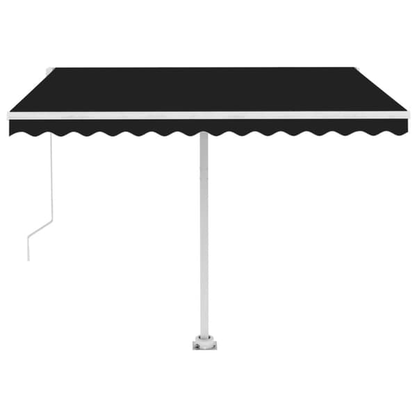 vidaXL Manuaalisesti kelattava markiisi LEDillä 300x250 cm antrasiitti - Markiisit