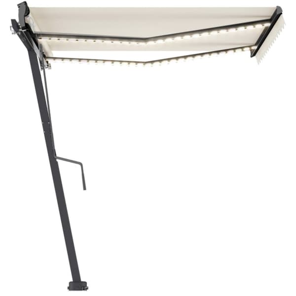vidaXL markise med LED+vindsensor 350x250 cm automatisk cremefarvet -  Markiser