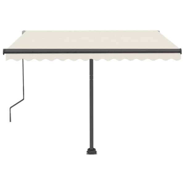 vidaXL markise med LED+vindsensor 350x250 cm automatisk cremefarvet -  Markiser