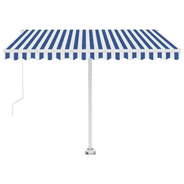 vidaXL Fristående markis automatisk 300x250 cm blå/vit - Markiser
