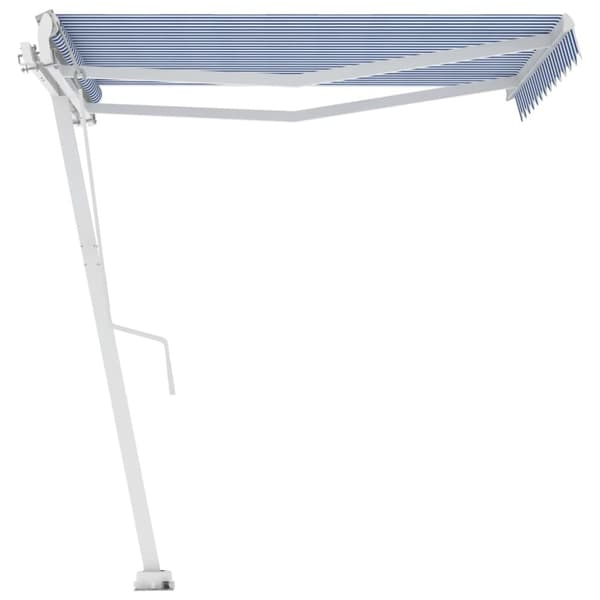 vidaXL Fristående markis automatisk 300x250 cm blå/vit - Markiser