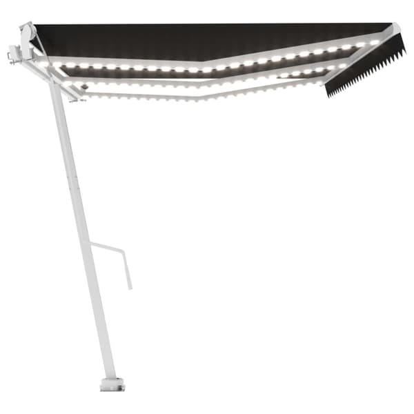 vidaXL Sisäänkelattava markiisi LED/tuulisensori 600x350cm antrasiitti - Markiisit