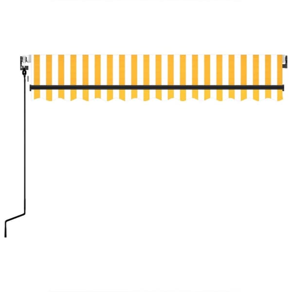 vidaXL markise 350x250 cm automatisk betjening gul og hvid - Markiser