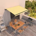 Miniatyrbillede 1 af 9: vidaXL markise 350x250 cm automatisk betjening gul og hvid -  Markiser