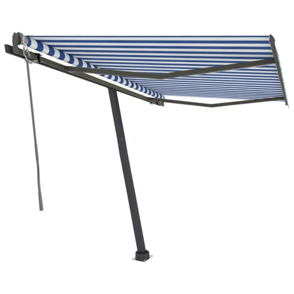 vidaXL Fristående markis automatisk 350x250 cm blå/vit - Markiser