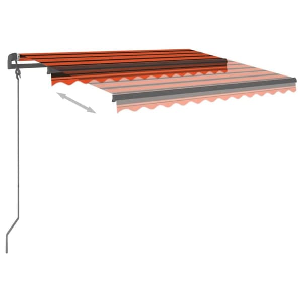 vidaXL markise med stolper 3,5x2,5 m automatisk orange og brun - Markiser