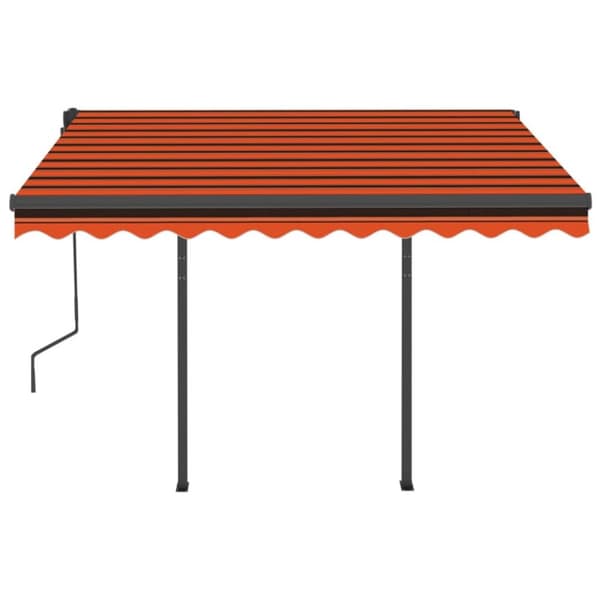 vidaXL markise med stolper 3,5x2,5 m automatisk orange og brun - Markiser