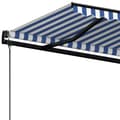 Miniatyrbild 6 av 9: vidaXL Automatisk markis 400x350 cm blå och vit -  Markiser