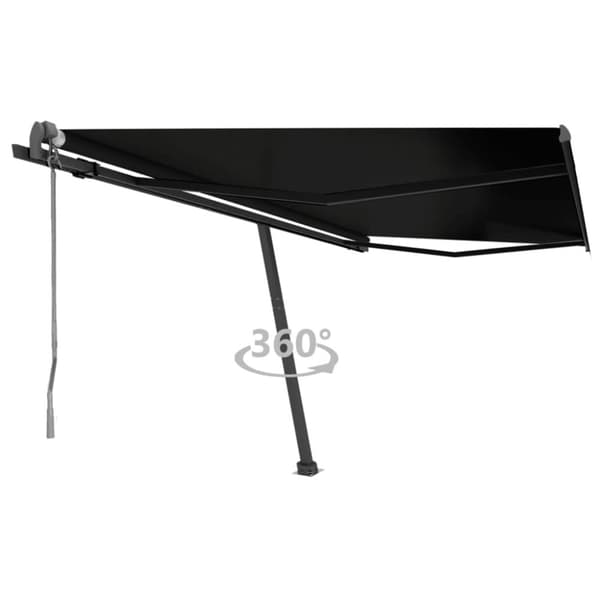vidaXL Vapaasti seisova sisäänkelattava markiisi 400x350cm antrasiitti -  Markiisit
