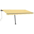 Miniatyrbillede 5 af 11: vidaXL markise m. LED+vindsensor 400x300 cm automatisk gul og hvid -  Markiser