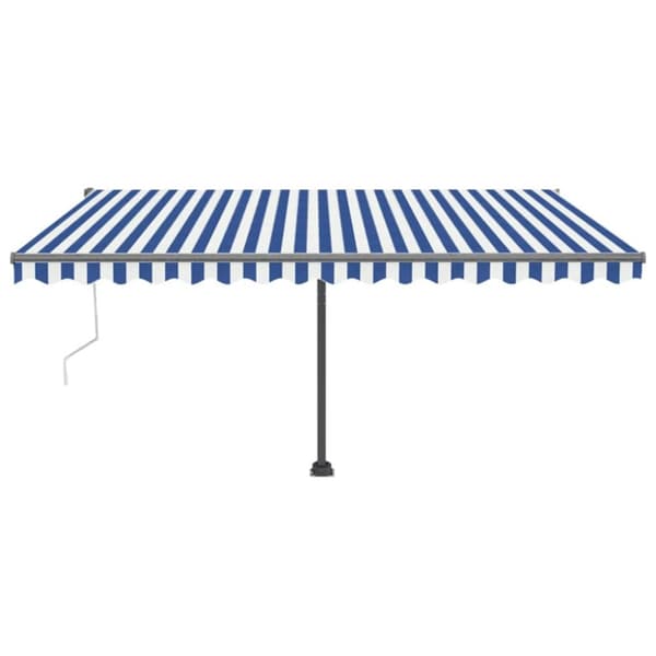 vidaXL Fristående markis automatisk 400x300cm blå/vit - Markiser