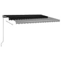 Miniatyrbild 6 av 11: vidaXL Automatisk markis med vindsensor & LED 450x350 cm antracit -  Markiser