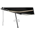 Miniatyrbild 1 av 11: vidaXL Automatisk markis med vindsensor & LED 450x350 cm antracit -  Markiser
