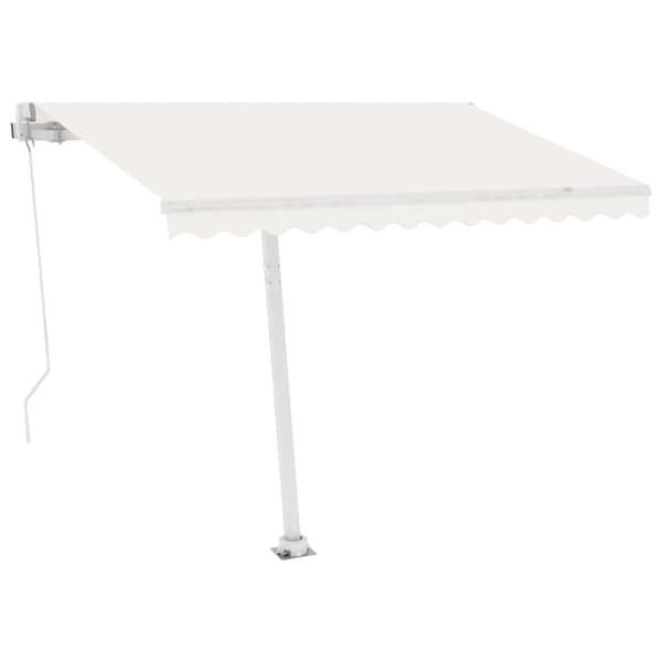 vidaXL Vapaasti seisova sisäänkelattava markiisi 300x250 cm kerma - Markiisit