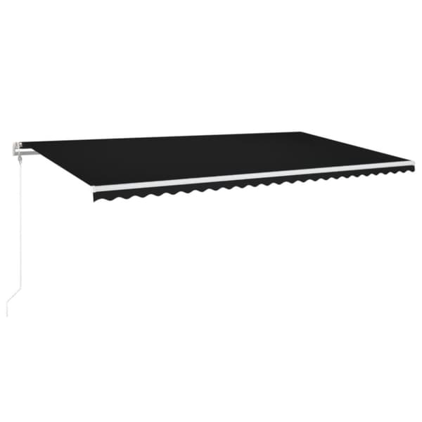 vidaXL Sisäänkelattava markiisi LED/tuulisensori 600x350cm antrasiitti -  Markiisit