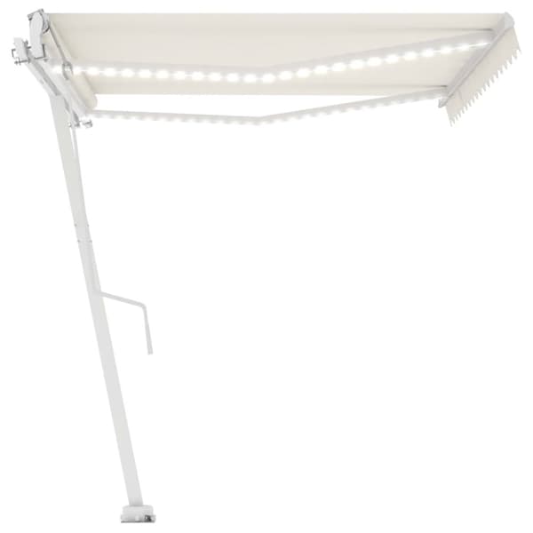 vidaXL Automatisk markis med vindsensor & LED 450x300 cm gräddvit -  Markiser