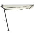 Miniatyrbillede 3 af 11: vidaXL markise m. LED + vindsensor 400x300 cm automatisk cremefarvet -  Markiser