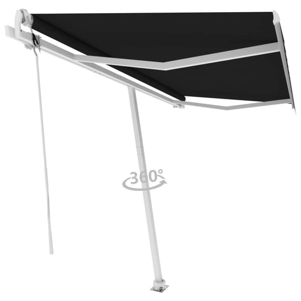 vidaXL Vapaasti seisova sisäänkelattava markiisi 400x350cm antrasiitti - Markiisit