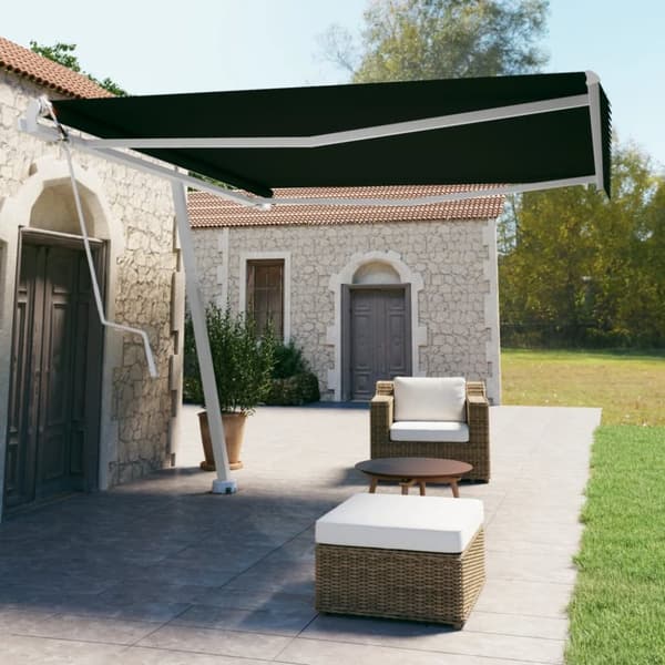 vidaXL Vapaasti seisova sisäänkelattava markiisi 400x350cm antrasiitti -  Markiisit