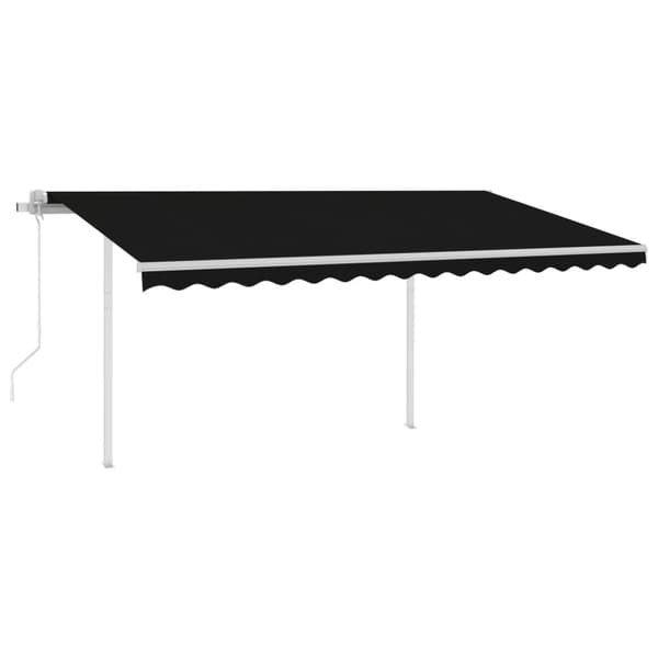 vidaXL Markis med stolpar automatisk infällbar 4x3,5 m antracit - Markiser