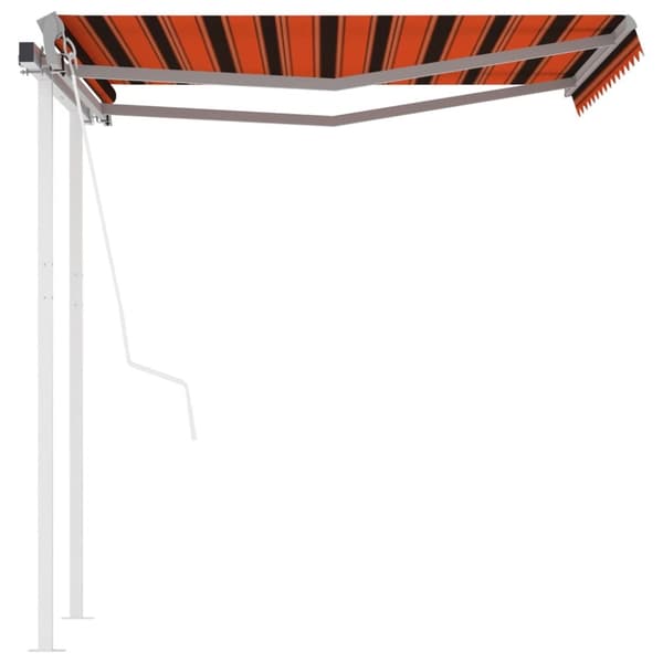 vidaXL Automaattisesti kelautuva markiisi tolpilla 3,5x2,5m oranssiru. - Markiisit