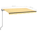 Miniatyrbild 9 av 9: vidaXL Markis automatiskt infällbar 450x350 cm gul och vit -  Markiser