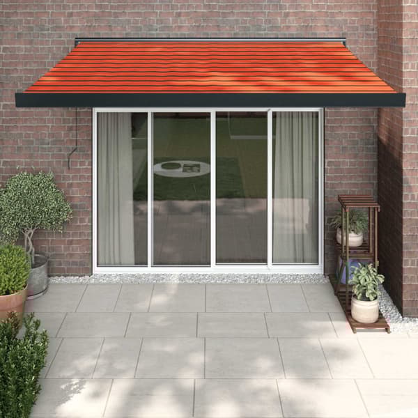 vidaXL Markis infällbar orange och brun 3,5x2,5 m tyg&aluminium -  Markiser