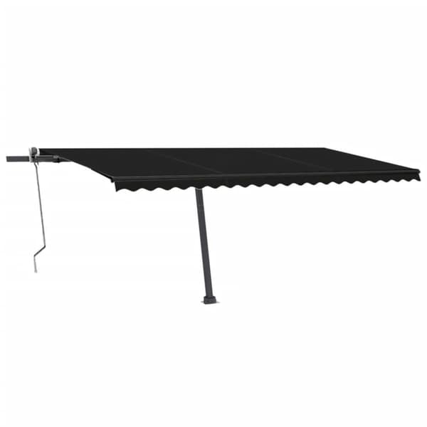 vidaXL Sisäänkelattava markiisi LED/tuulisensori 500x300cm antrasiitti - Markiisit