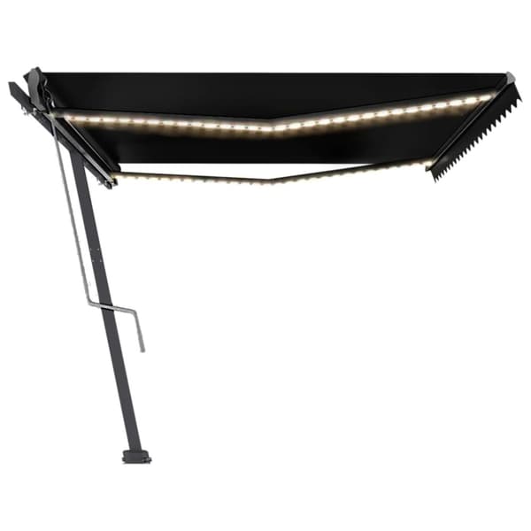 vidaXL Sisäänkelattava markiisi LED/tuulisensori 500x300cm antrasiitti - Markiisit