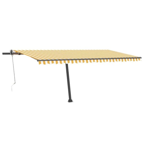 vidaXL fritstående markise 500x300 cm automatisk betjening gul/hvid - Markiser
