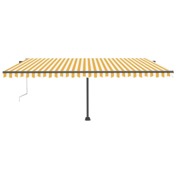 vidaXL fritstående markise 500x300 cm automatisk betjening gul/hvid - Markiser