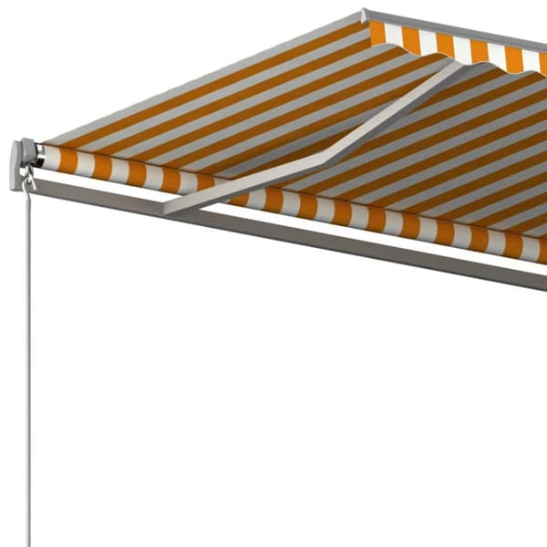 vidaXL fritstående markise 500x300 cm automatisk betjening gul/hvid - Markiser