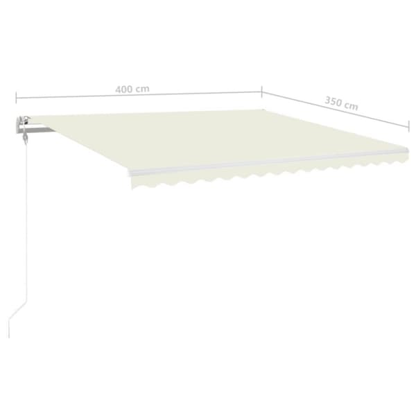 vidaXL markise m. LED + vindsensor 400x350 cm automatisk creme -  Markiser
