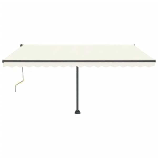 vidaXL markise m. LED + vindsensor 450x350 cm automatisk creme - Markiser