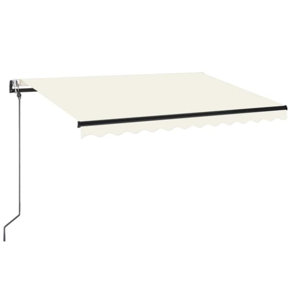 vidaXL Sisäänkelattava markiisi LED ja tuulisensori 350x250cm kerma - Markiisit