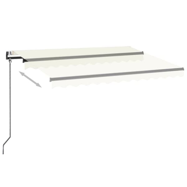 vidaXL Sisäänkelattava markiisi LED ja tuulisensori 350x250cm kerma -  Markiisit