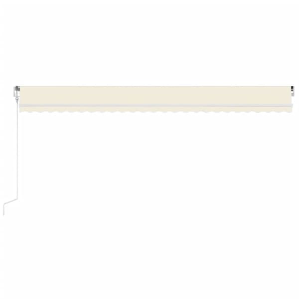 vidaXL Sisäänkelattava markiisi LED ja tuulisensori 600x350 cm kerma -  Markiisit