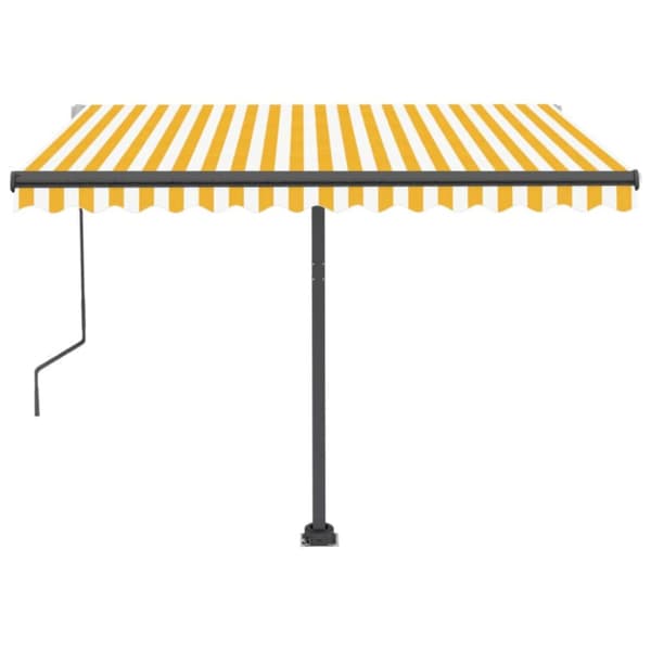 vidaXL Vapaasti seisova sisäänkelattava markiisi 300x250 cm keltavalk. - Markiisit