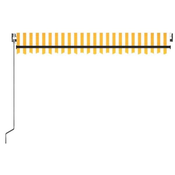vidaXL Markis automatiskt infällbar 400x350 cm gul och vit - Markiser