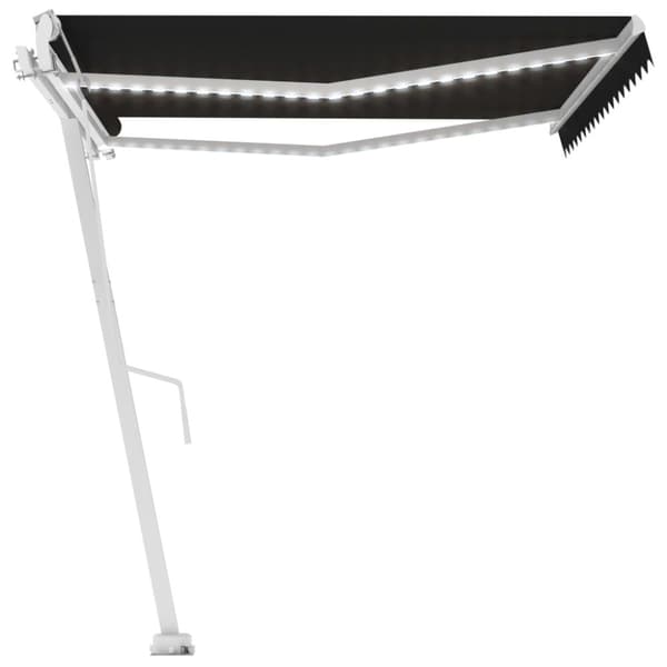 vidaXL Sisäänkelattava markiisi LED/tuulisensori 450x300cm antrasiitti -  Markiisit