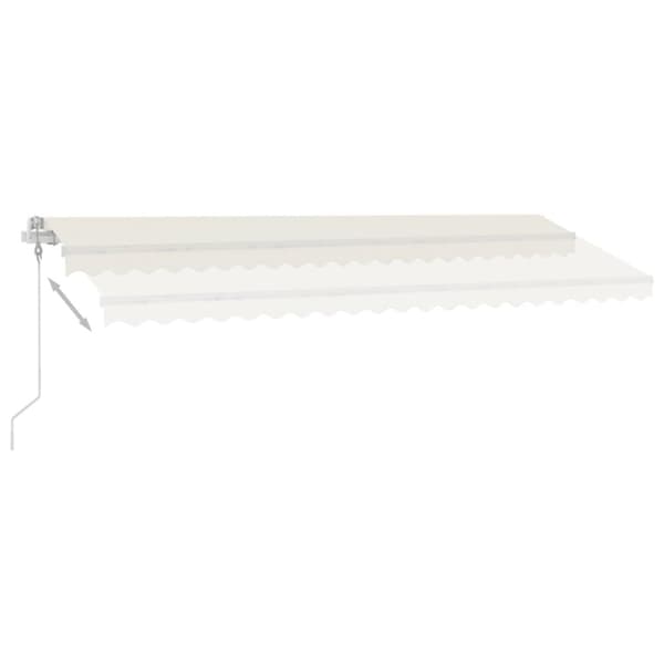 vidaXL markise m. LED + vindsensor 500x350 cm automatisk cremefarvet -  Markiser