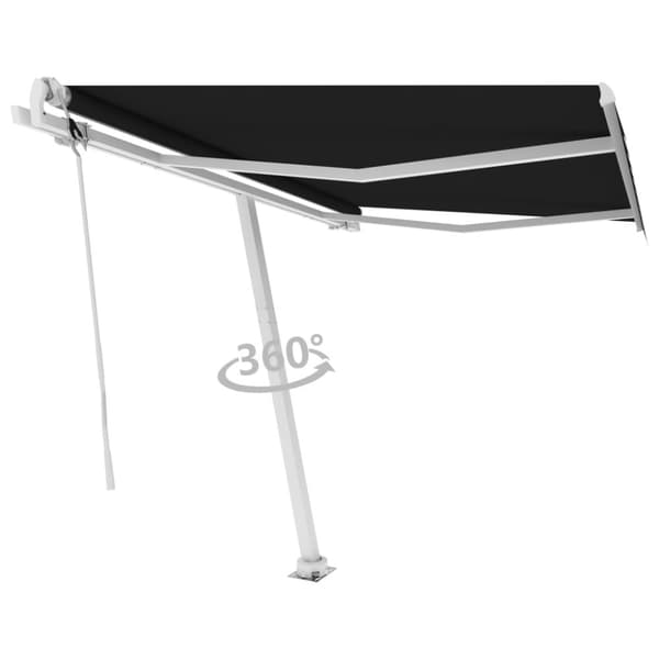 vidaXL Vapaasti seisova sisäänkelattava markiisi 350x250cm antrasiitti -  Markiisit