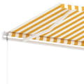 Miniatyrbillede 8 af 11: vidaXL fritstående markise 400x300 cm automatisk betjening gul og hvid -  Markiser