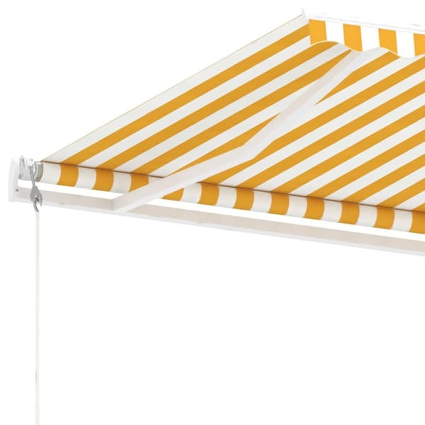 vidaXL fritstående markise 400x300 cm automatisk betjening gul og hvid -  Markiser