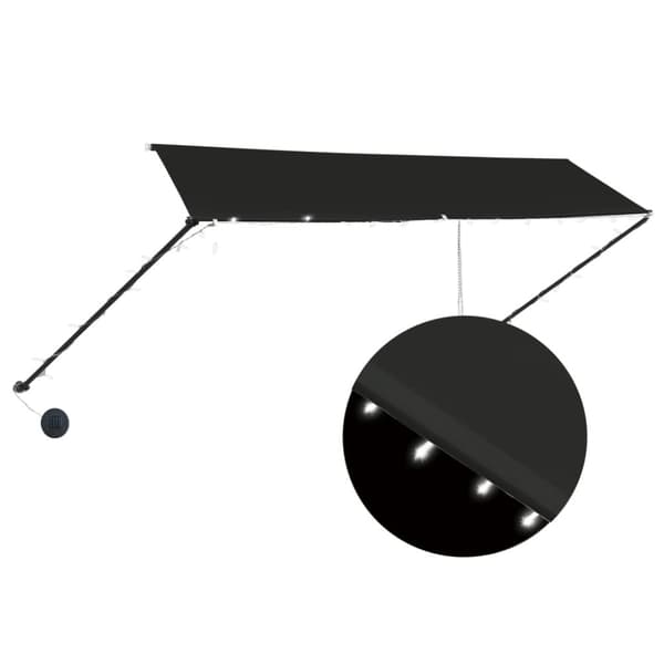 vidaXL Markis med LED 350x150 cm antracit - Markiser