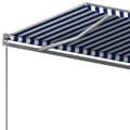 Pikkukuva 7 / 11: vidaXL Vapaasti seisova sisäänkelattava markiisi 450x350 cm sinivalk. -  Markiisit