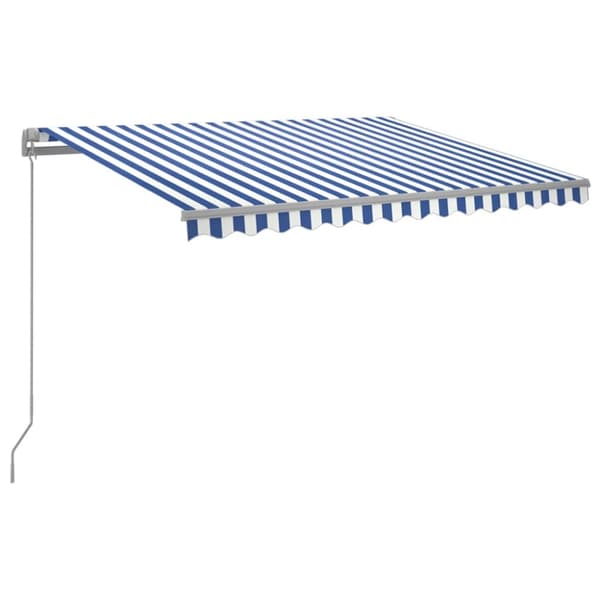 vidaXL Sisäänkelattava markiisi LEDillä 300x250cm sininen ja valkoinen - Markiisit